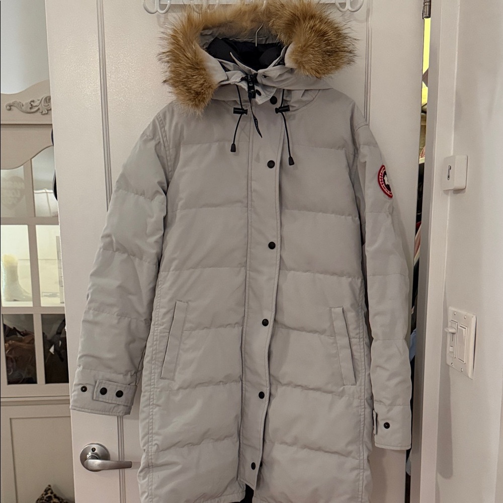 Canada Goose Light Gray Parka with Real Fur Hood